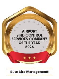 Recognition award given to Elite Bird Management for excellence in airport bird control services in 2026