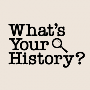What's Your History? logo.
