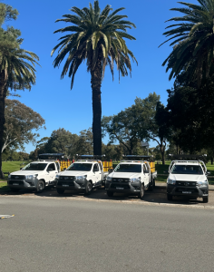 Black Label Traffic traffic control vehicles and fleet ready for Sydney roadwork and construction traffic management