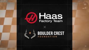 The Boulder Crest and Haas Factory Team logos