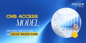 Banner illustrating the CMS ACCESS model driving value-based care with a healthcare professional analyzing performance data.