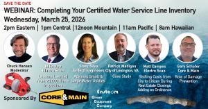Register today for Electro Scan's March 25, 2026 Webinar at 2pm Eastern, “Completing Your Certified Water Service Line Inventory.”