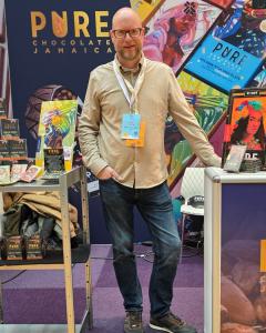 Wouter Tjeertes, Co-Founder of Pure Chocolate Jamaica pauses for a photo during the tradeshow.
