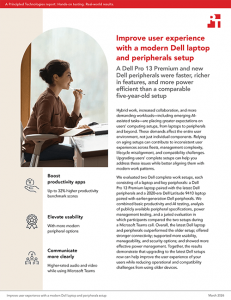 First page of a report titled: Improve user experience with a modern Dell laptop and peripherals setup
