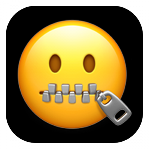 Literally Zero Words Logo Zipper-Mouth Face Emoji