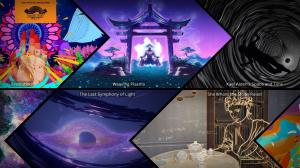 Thumbnails of screenshots from filims Resolution, Weaving Plasma, James Hood's Astronomica, Kael Alden's Space and Time, all in a collage.