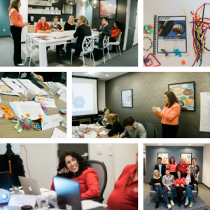 Collage of professionals participating in TrainSMART’s Train-the-Trainer workshop classroom training session