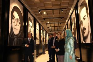 Ashraf-3, Albania, January 29, 2020 - Mrs. Monika Kryemadhi, Chairwoman of the Socialist Movement for Integration Party, and Mrs. Maryam Rajavi, the President-elect of the NCRI, visiting the Museum of 120 Years of Struggle for Freedom in Iran