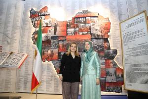 Ashraf-3, Albania, January 29, 2020 - Mrs. Monika Kryemadhi, Chairwoman of the Socialist Movement for Integration Party, and Mrs. Maryam Rajavi, the President-elect of the NCRI, visiting the Museum of 120 Years of Struggle for Freedom in Iran.