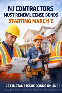 New Jersey Home Improvement or Elevation Contractor bond