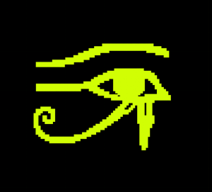 Ra Pay AI's logo is a pixelated Eye Of Ra Logo and it was chosen to represent users and AI Agents keeping an eye on their AI token costs and payment privacy.
