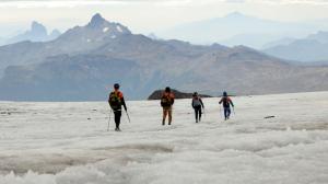 Glacier crossing at Tierra Indomita Vulcania