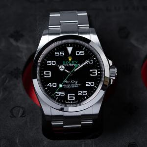 Rolex Air-King 126900 stainless steel watch with black dial luxury pilot watch