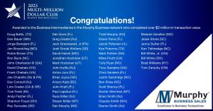 List of Murphy Business Sales 2025 Multi-Million Dollar Club Winners