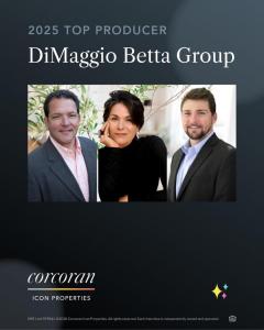 DiMaggio Betta Group honored with multiple Top Real Estate Producer Awards in 2025. L to R: Adam Betta, Debbi DiMaggio, Chase DiMaggio Betta.