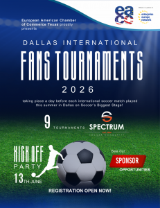This picture is a poster for the Fan Tournament in Dallas during the Summer of Soccer