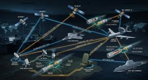 Illustration of rf communication network across defense and space industries