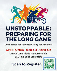 This is a new registration poster for the Unstoppable Breakfast on April 3, 2026.
