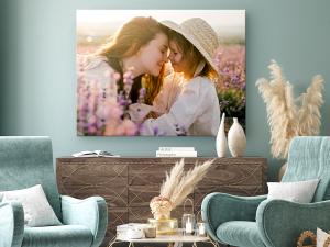 Personalised Canvas Prints depicting mother and child displayed on the wall