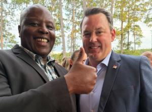 VFAF's Frederic Mulika with Burt Jones