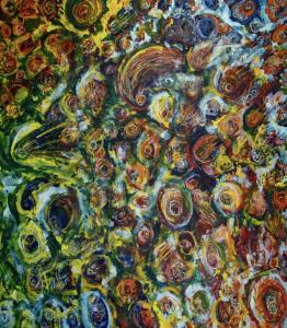 Nathan Brujis “Pachamama” Nathan Brujis 2025 Oil on linen 8 ft x 6.5 ft. (2.4 m x 2 m)  Kevin Frest