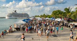 Crowds gather for Taste of Key West along the waterfront at Truman Waterfront Park in Key West.