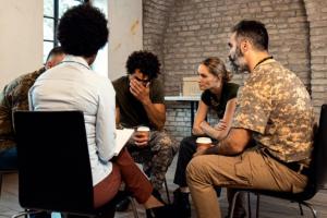 Image of veterans in group therapy