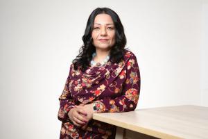 Portrait of Dominique Calcò Labbruzzo, Swiss-Italian attorney and founder of Holistic Law Firm, specializing in international wealth and succession planning