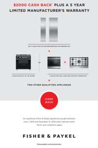 Appliances Connection's 2020 President's Day Sale: Fisher Paykel Rebate