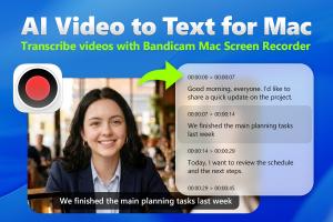 Bandicam Mac screen recorder with AI video to text transcription