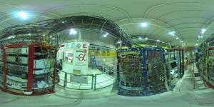 ATLAS detector at the Large Hadron Collider used in experiments studying elementary particles and fundamental interactions.