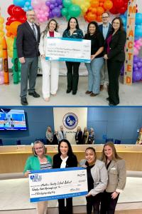 TOP: Education Foundation of Okeechobee leadership welcomed a $22,000 check from The Able Trust to fund High School High Tech. BOTTOM: Martin County School District leadership welcomed a $22,000 check from The Able Trust to fund High School High Tech.