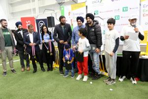 TD Bank Group representatives and community leaders join OSCA during a student awards presentation at the OSCA Cricket-Ed Forum 2026.