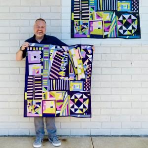 Any Which Way is a quilt made by engineer Charles Cameron who is also an award-winning Modern Quilter
