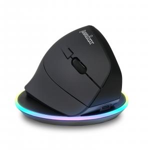 PERIMICE-715II RX, Wireless Vertical Rechargeable Mouse with Charging Pad