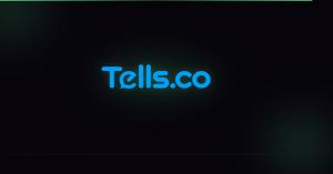 Tells.co logo on dark background with neon glow effect