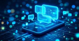 Abstract concept art representing RCS rich communication services messaging