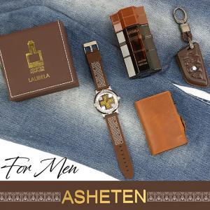 Amazon photographer showcasing lifestyle set up of a wallet, perfume and watch brand. The products are placed on a jeans stylishly to give it a brand relevance