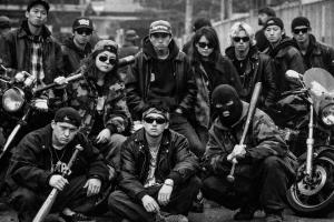A group of bikers in Japan wearing PPFM and Kapital that was taken by Kommerce Founder COCO