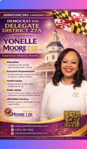 Yonelle Moore Lee Announces Candidacy for Maryland Delegate District 27A Press Release Campaign Flyer