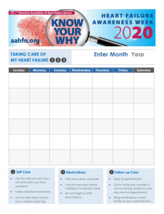 The "Know Your Why" calendar was designed for patients to track their diet, medications and appointments.