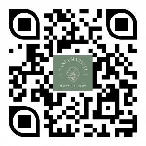 Scan to connect with Tania Martell Massage Therapy, a New York concierge wellness service specializing in lymphatic drainage, body sculpting, and personalized luxury massage therapy.