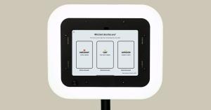 Cover screen showing three interview pathways on the interview booth, including "Participant", "Staff", and "Supporter", which will indicate the interview that follows.