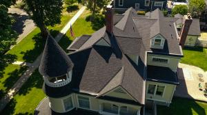 Aerial View of the 1889 Victorian House After Roof Replacement