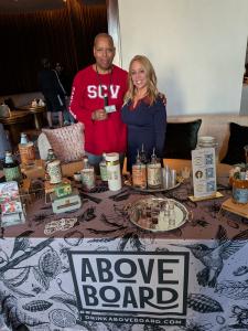 Above Board Coffee Liqueur with Movie Reviews and More at "A Toast to Hollywood" gifting lounge, Beverly Hills, March 12, 2026. © moviereviewsandmore