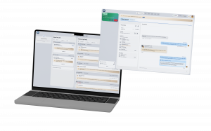 Overlapping EaseOS images on 2 laptop screens