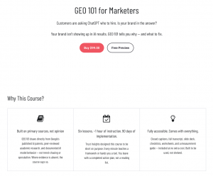 GEO 101 Course Landing Page