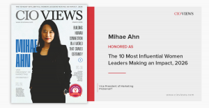 CIO Views magazine cover featuring Mihae Ahn recognized as one of the 10 Most Influential Women Leaders Making an Impact in 2026.