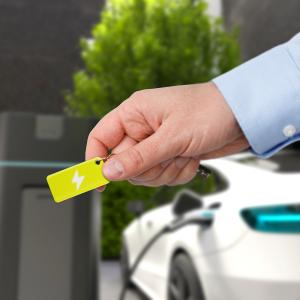 NFC keychain used for door access control system secure entry smart lock RFID credential