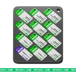 NFC keychain access control tags with MIFARE DESFire EV3 NTAG and ICODE chips for secure RFID systems